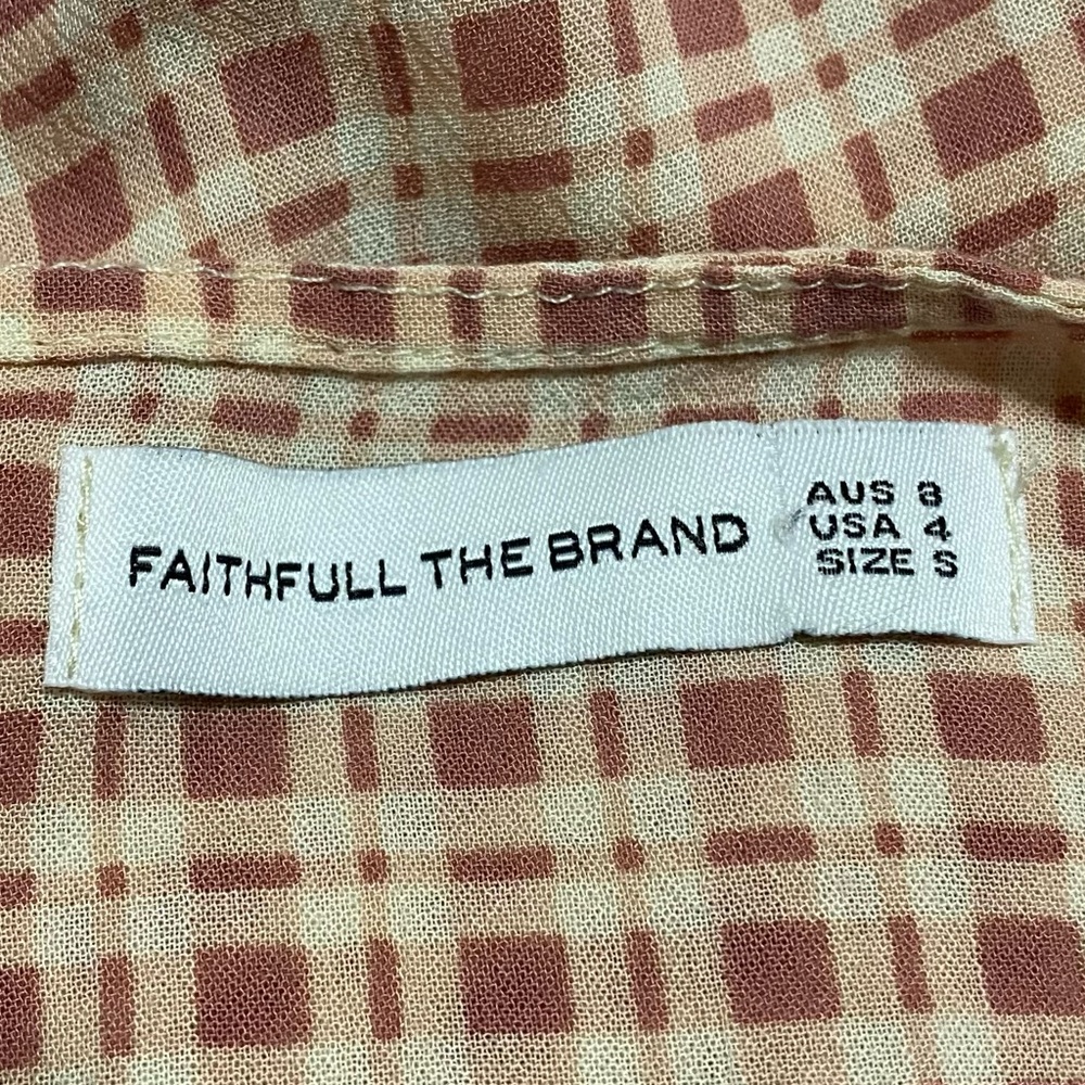 Faithful the Brand Maple Gingham Ditsy Midi Dress - Picture 7 of 10